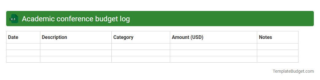 Academic conference budget log