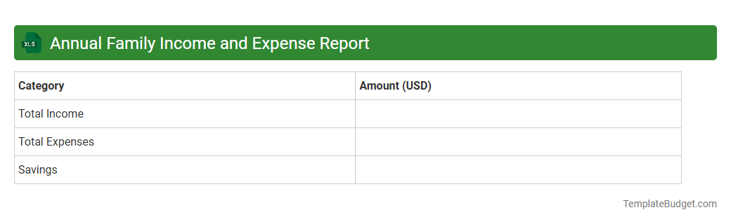Annual Family Income and Expense Report