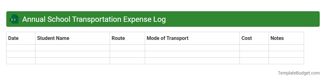 Annual School Transportation Expense Log
