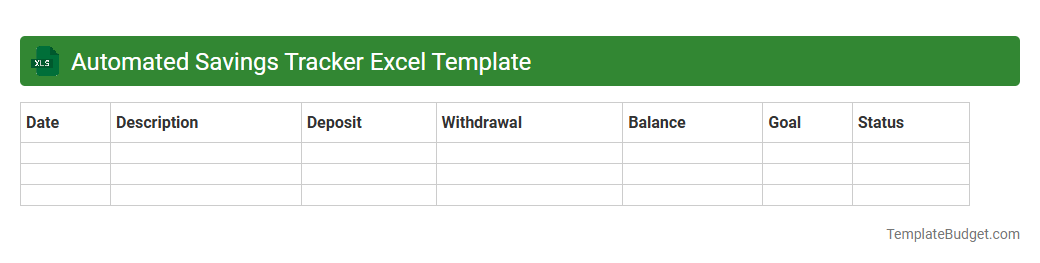 Automated Savings Tracker Excel Template