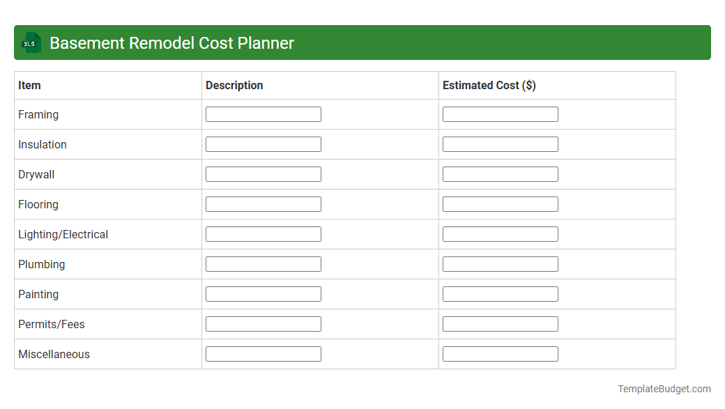 Basement Remodel Cost Planner