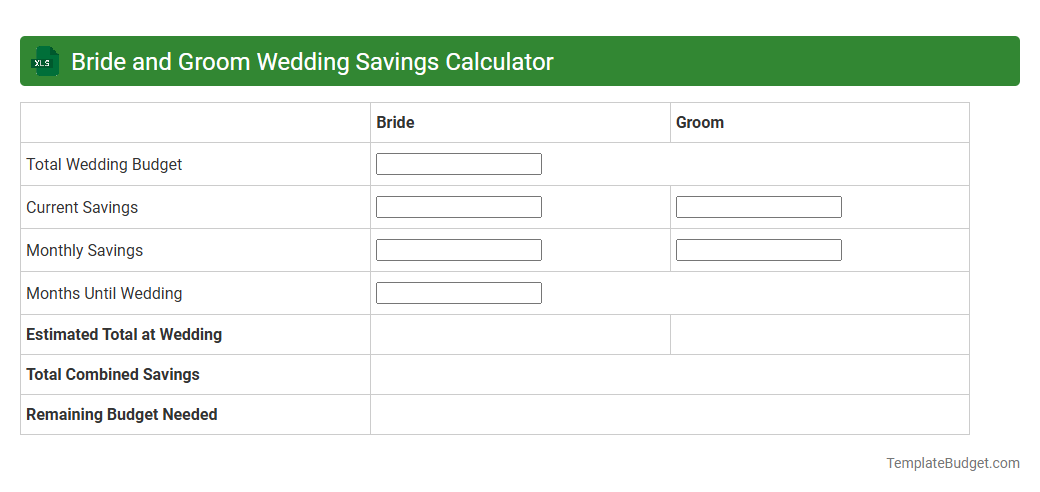 Bride and Groom Wedding Savings Calculator