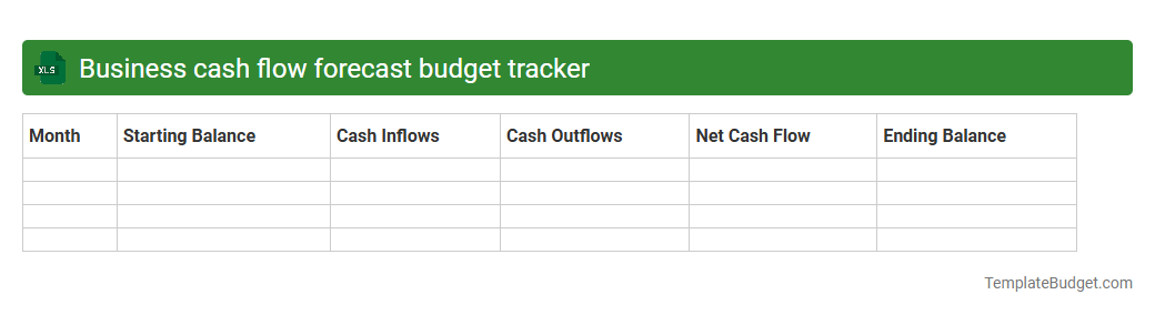 Business cash flow forecast budget tracker