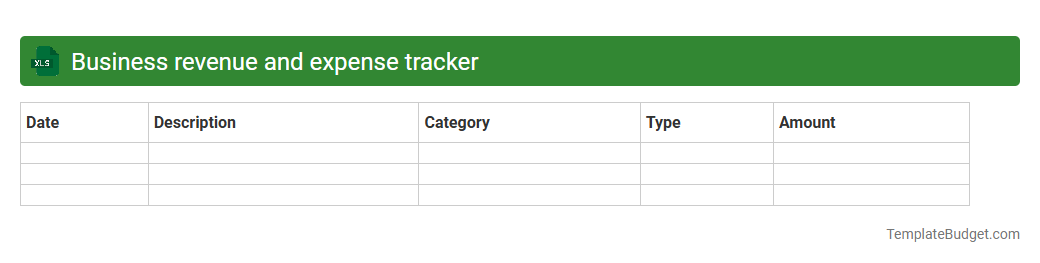 Business revenue and expense tracker
