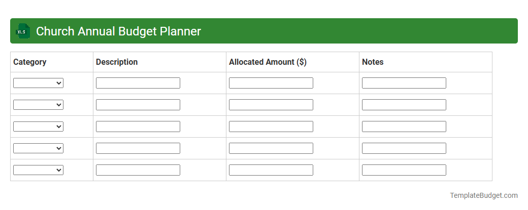 Church Annual Budget Planner