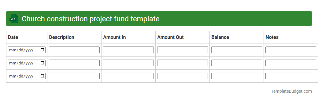 Church construction project fund template