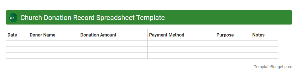 Church Donation Record Spreadsheet Template