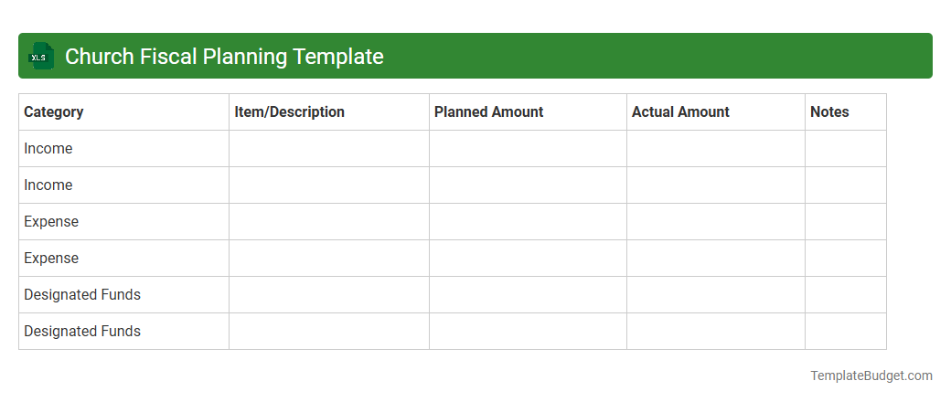 Church Fiscal Planning Template