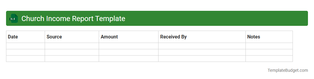 Church Income Report Template
