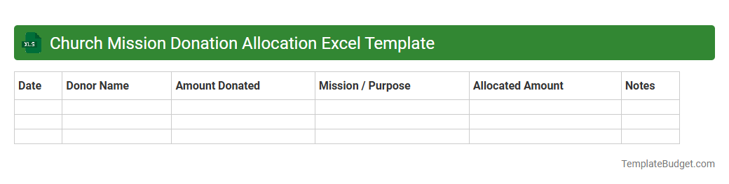 Church Mission Donation Allocation Excel Template