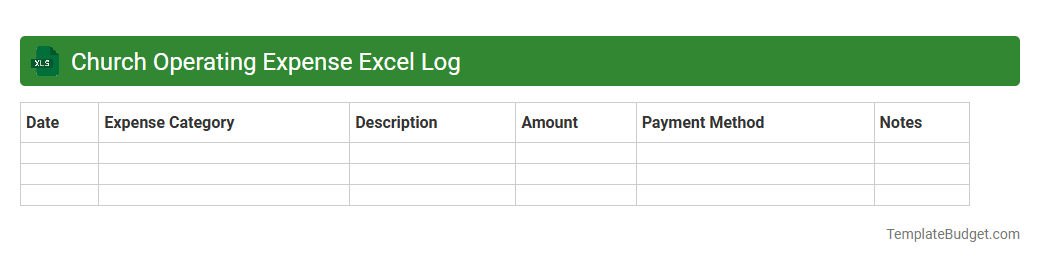 Church Operating Expense Excel Log