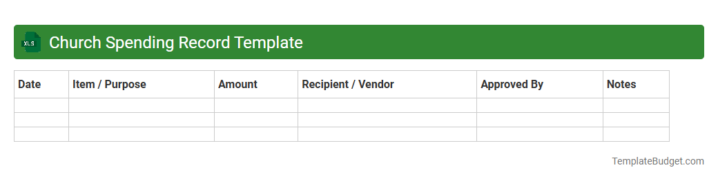 Church Spending Record Template