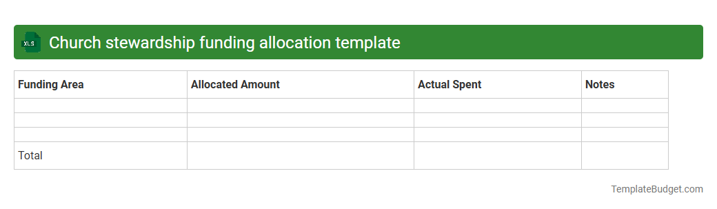 Church stewardship funding allocation template