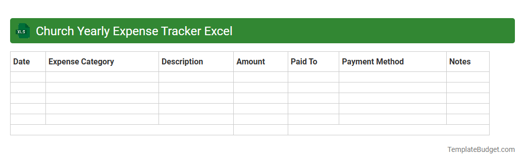 Church Yearly Expense Tracker Excel