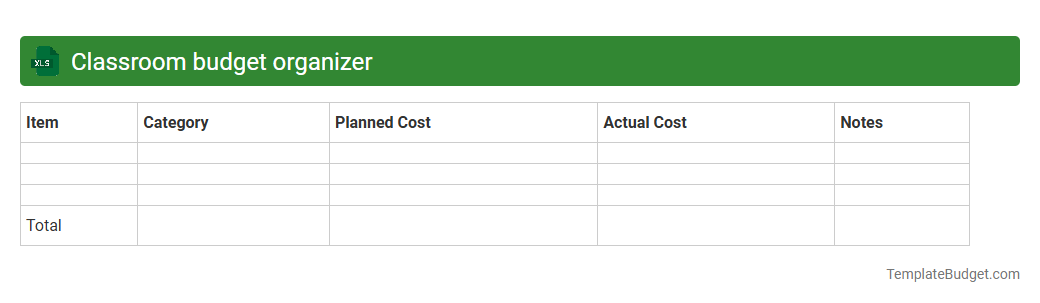 Classroom budget organizer