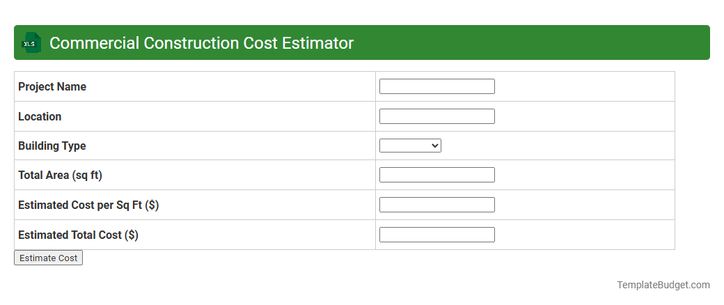 Commercial Construction Cost Estimator