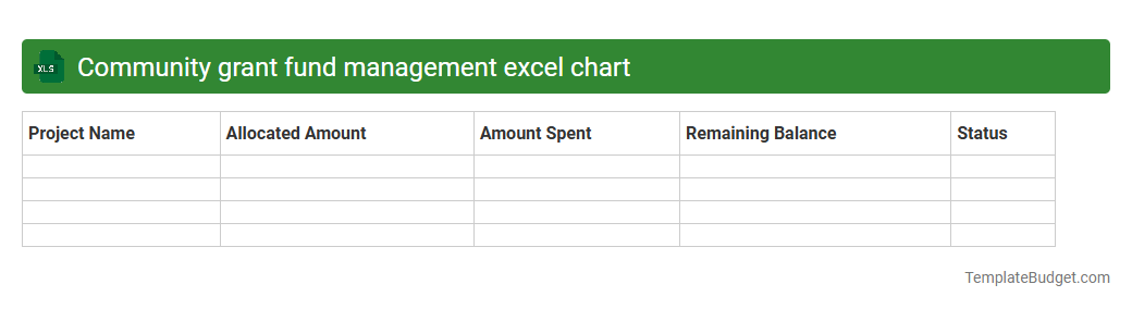 Community grant fund management excel chart