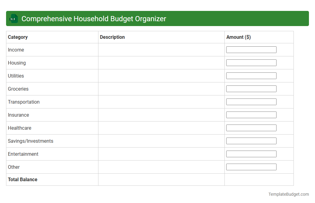 Comprehensive Household Budget Organizer