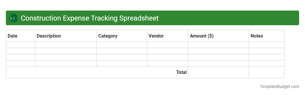 Construction Expense Tracking Spreadsheet