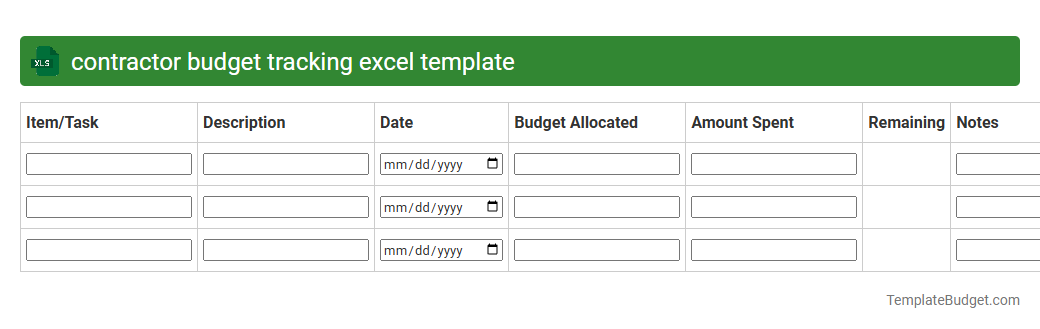 contractor budget tracking excel template