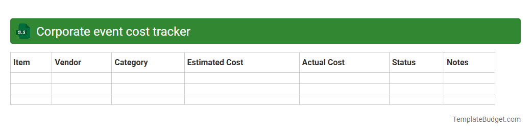 Corporate event cost tracker