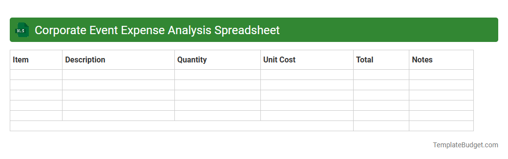 Corporate Event Expense Analysis Spreadsheet