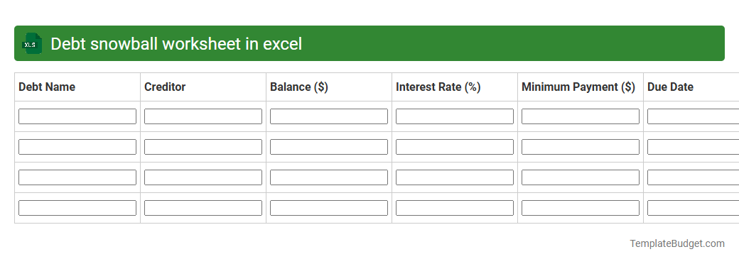 Debt snowball worksheet in excel