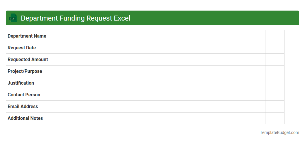 Department Funding Request Excel