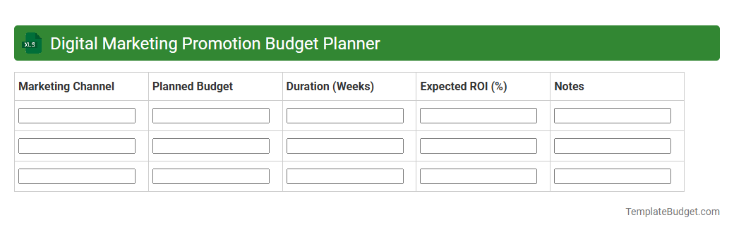 Digital Marketing Promotion Budget Planner