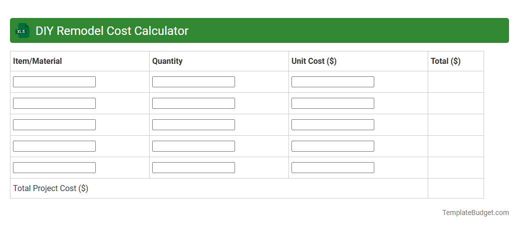 DIY Remodel Cost Calculator