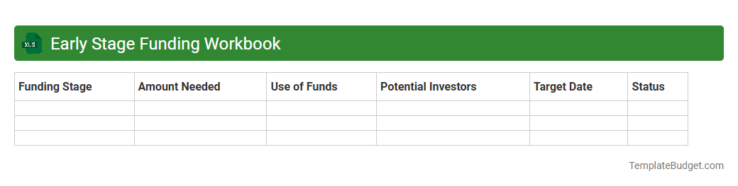 Early Stage Funding Workbook
