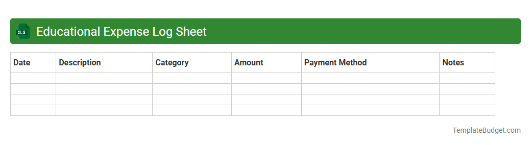 Educational Expense Log Sheet