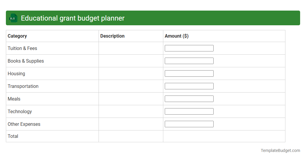 Educational grant budget planner