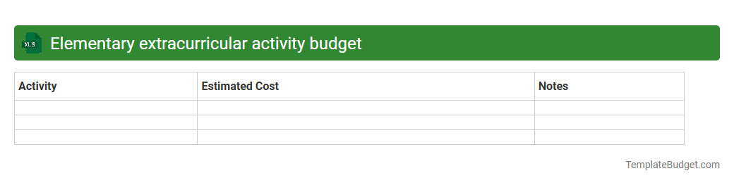 Elementary extracurricular activity budget