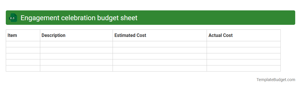 Engagement celebration budget sheet