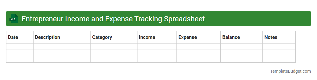 Entrepreneur Income and Expense Tracking Spreadsheet