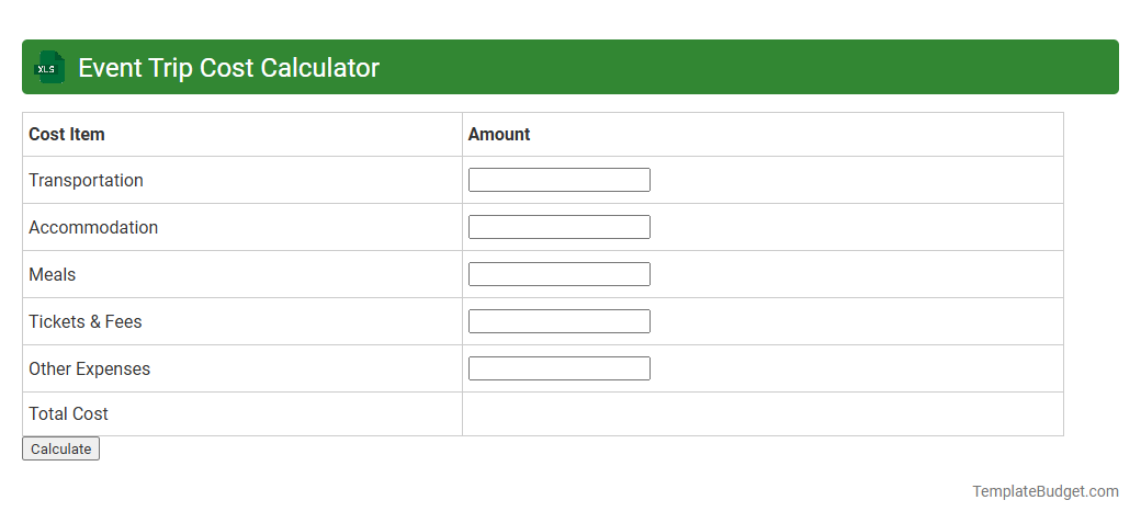 Event Trip Cost Calculator