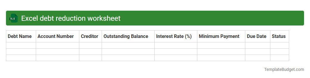 Excel debt reduction worksheet