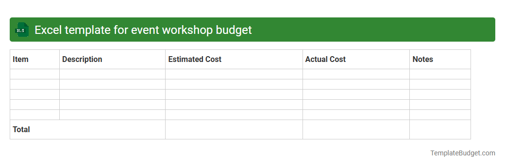 Excel template for event workshop budget