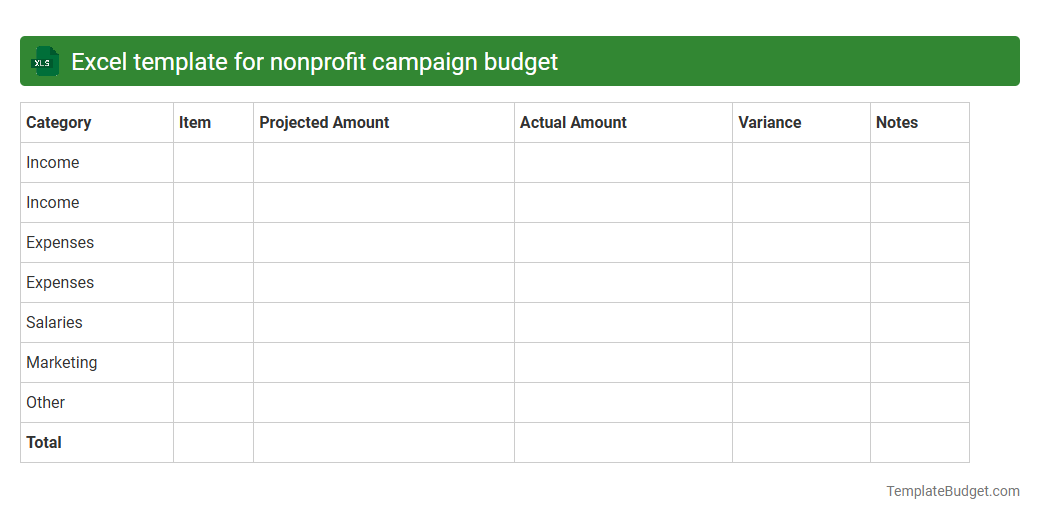 Excel template for nonprofit campaign budget