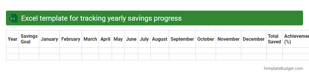 Excel template for tracking yearly savings progress