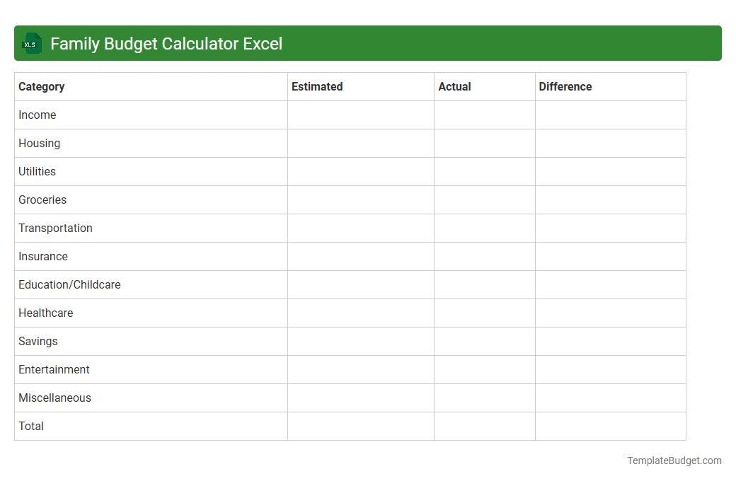 Family Budget Calculator Excel