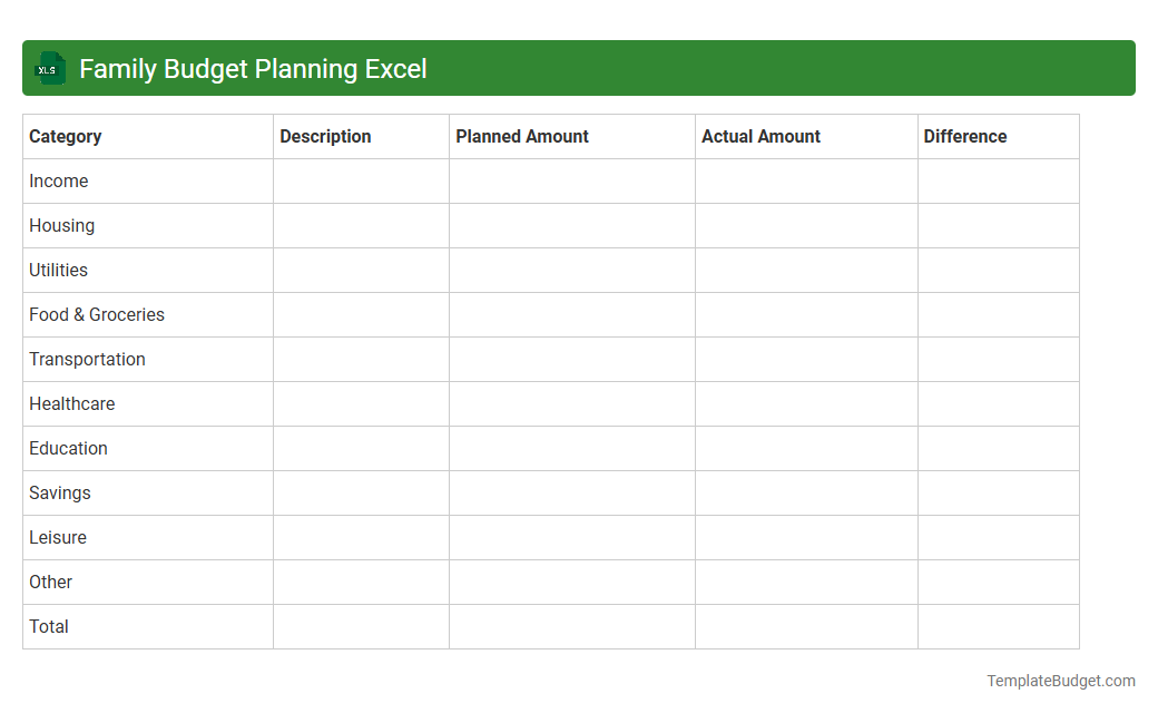 Family Budget Planning Excel