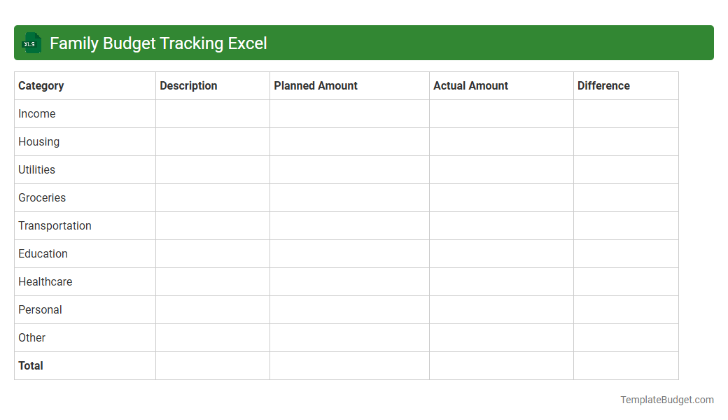 Family Budget Tracking Excel