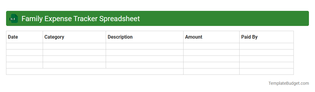 Family Expense Tracker Spreadsheet