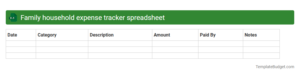 Family household expense tracker spreadsheet
