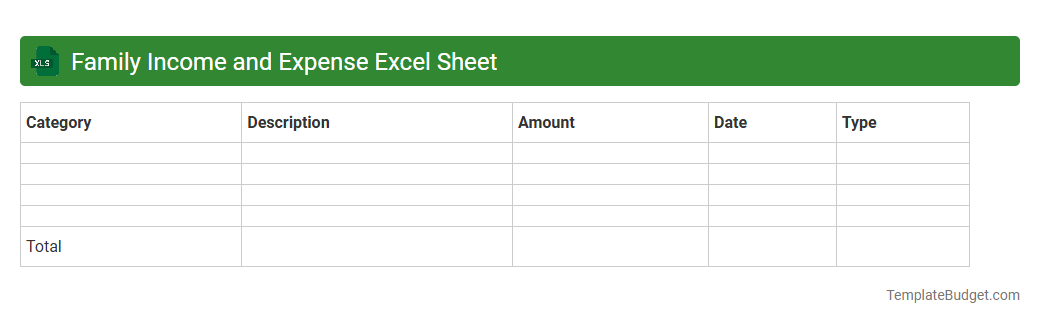 Family Income and Expense Excel Sheet