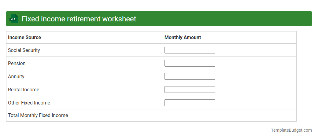 Fixed income retirement worksheet