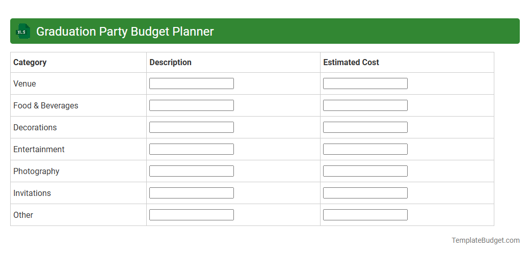 Graduation Party Budget Planner