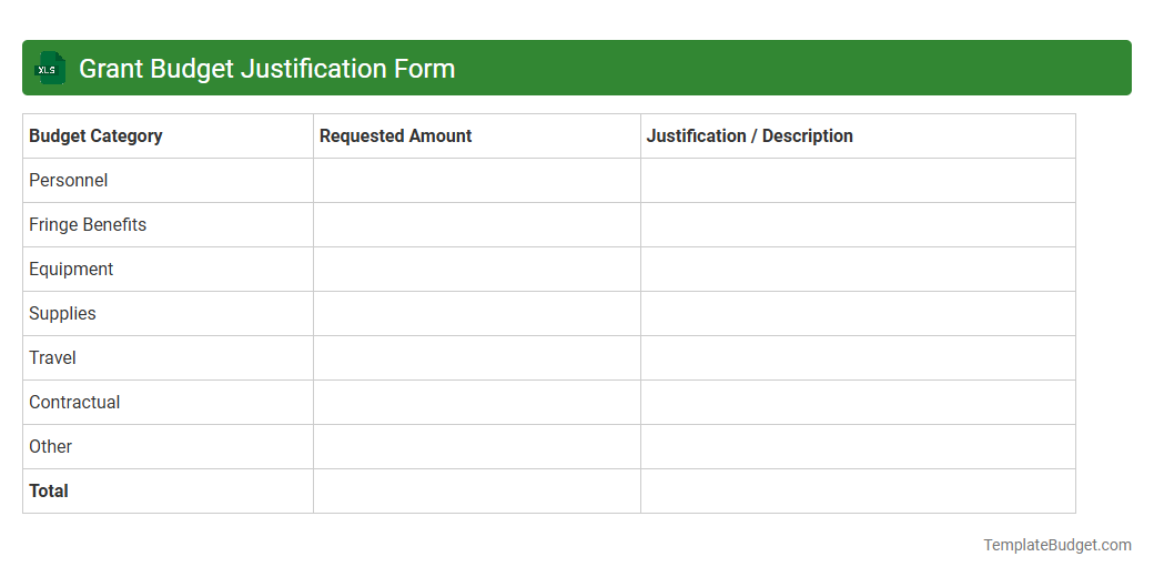 Grant Budget Justification Form
